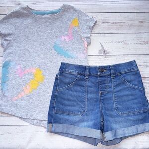 {Wonder Nation} Denim Shorts & T-Shirt Outfit